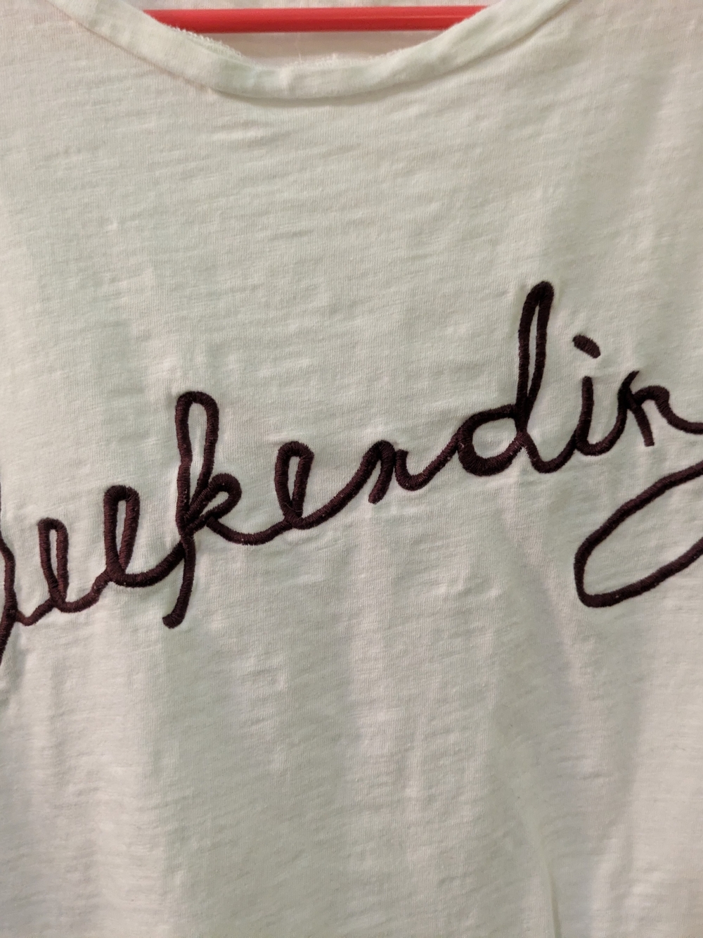 🔴 3/$15 Weekend Script Graphic Tee - White - Picture 2 of 11